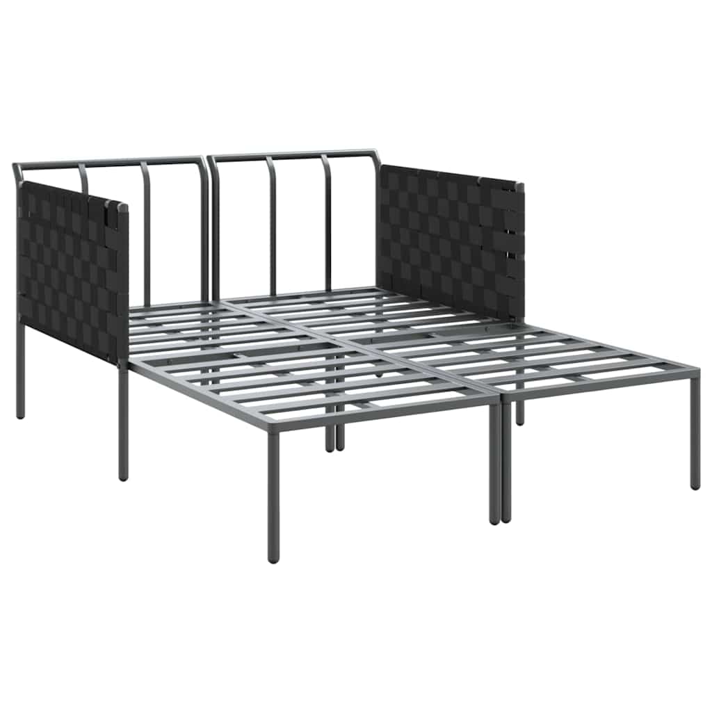 Sunbed with Cushion Anthracite 115 x 153 x 69.5cm Steel